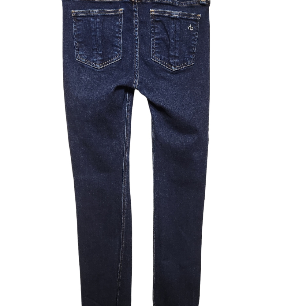 Rag & Bone Low Rise Cigarette Skinny Leg Stretch Dark Denim Jeans Size 26-C34 - Picture 2 of 6